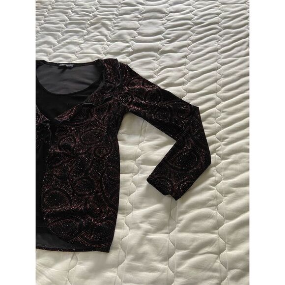 Notations Black Velvet With Red Paisley Top Whimsygoth Dark Romantic Witchy - Picture 10 of 13